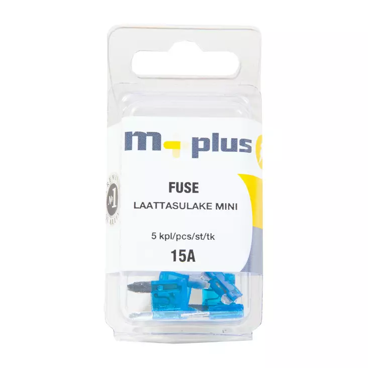 M+ LAATTASULAKE 15A 5 KPL MINI - Sulakkeet ja sulakerasiat - 6417196696940 - 1