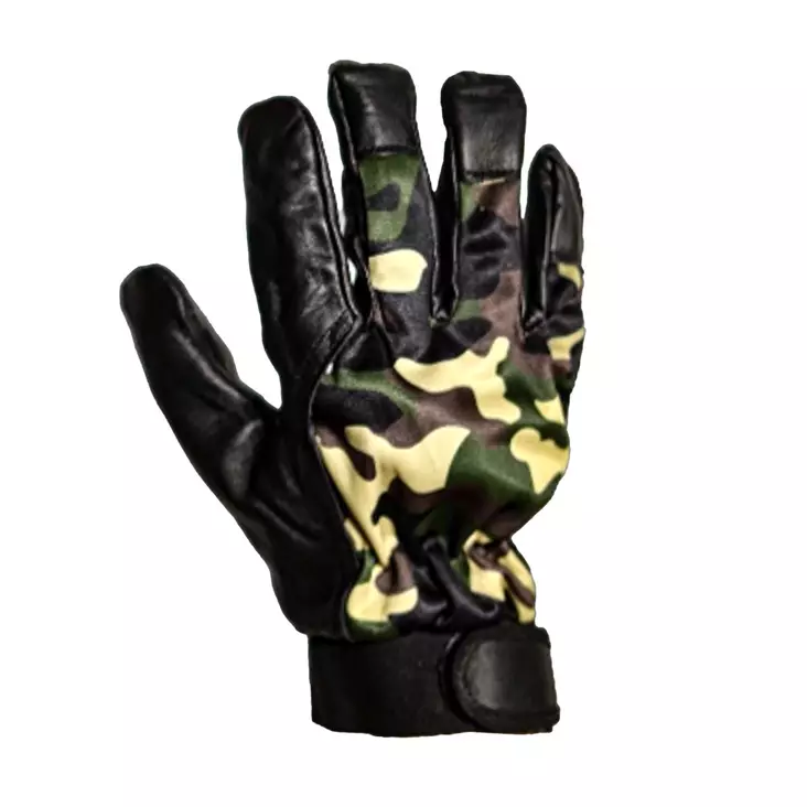 Maastokuvioiset nahkaiset talvityöhanskat lämpimällä vuorella. - Työkäsineet - BC-150 - 1