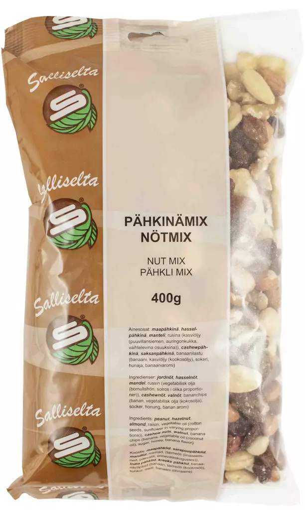 P=C3=A4hkin=C3=A4mix 400G P=C3=A4hkin=C3=A4sekoitus Sallinen - Pähkinät ja siemenet - 6436501016570 - 1