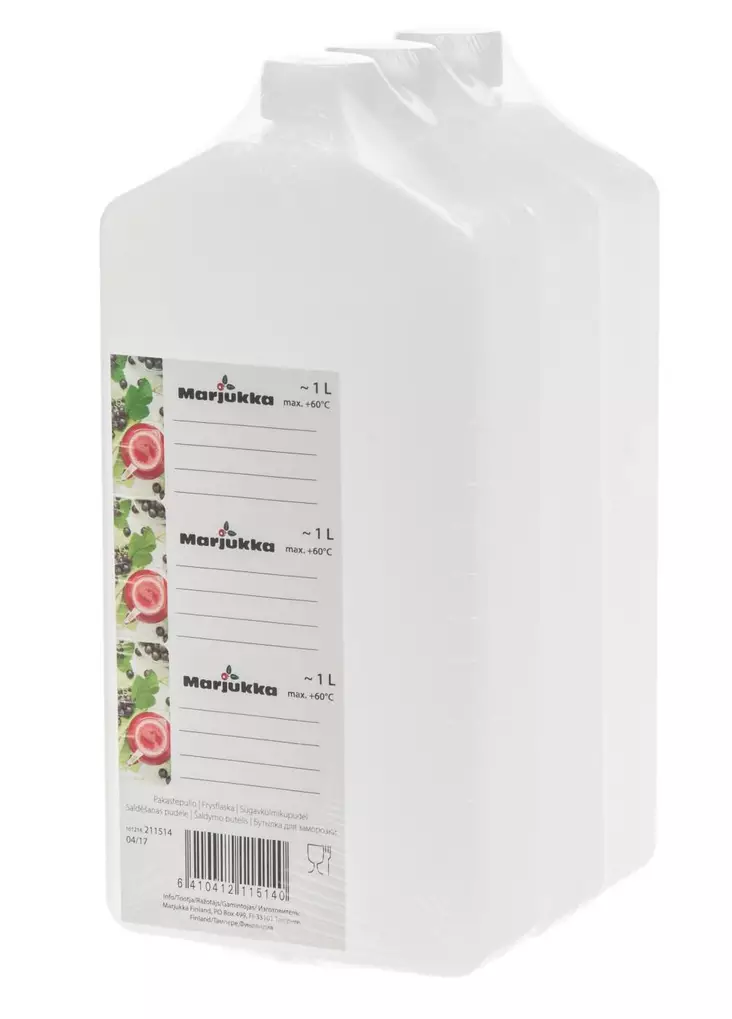Pakastepullo litteä 1L 3kpl - Pakastuspussit ja -rasiat - 6410412115140 - 1