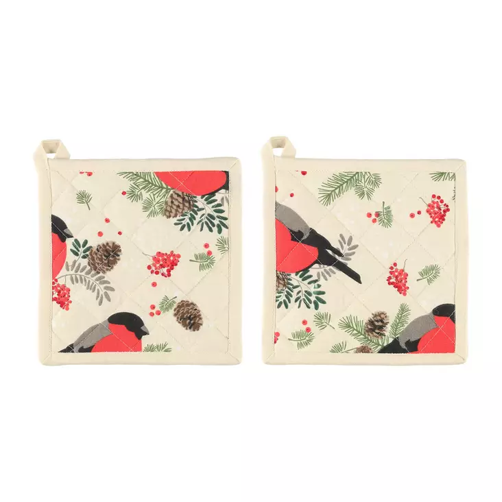 Patalappu Punatulkku 2 kpl 20x20 cm - Joulukoristetekstiilit - 6410416511870 - 1