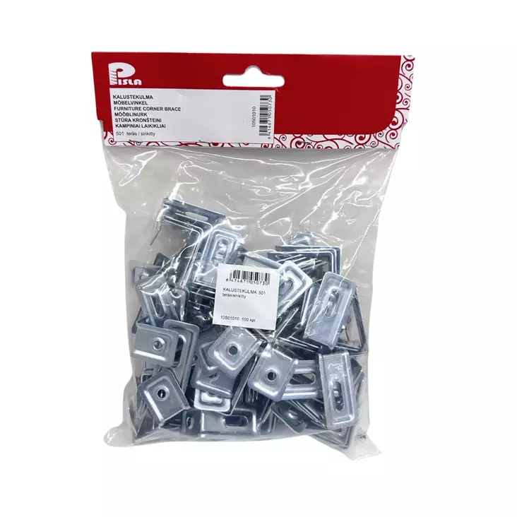 Tukeva sinkitty kalustekulma. - Naulauslevyt ja kulmalevyt - 6414671050730 - 1