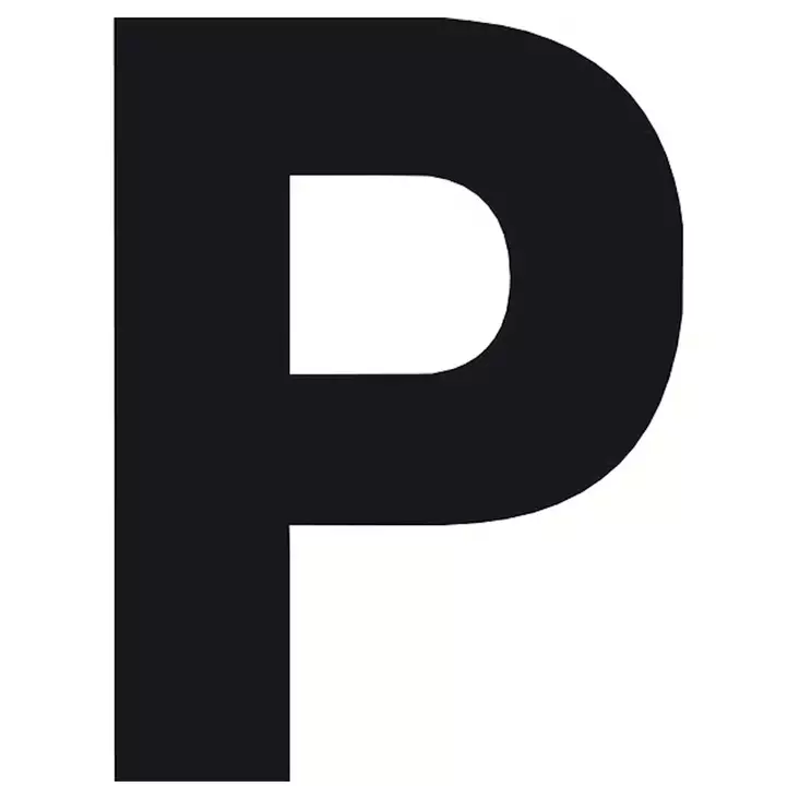 Pisla kirjaintarra p musta 8cm - Talonumerot ja -kirjaimet - 6414676008750 - 1