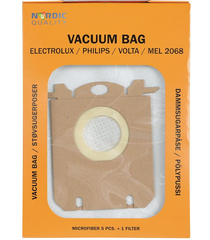 Pölynimuripussit tyyppi: S, 5 kpl. + 1 suodatin MEL 2068 Nordic Quality Vacuum - Pölypussit ja suodattimet - 5706470076310 - 1