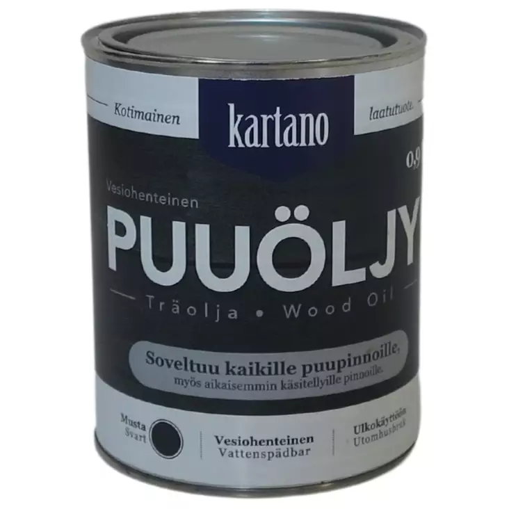 Puuöljy 0,9L musta Kartano - Puuöljyt ja puunsuoja-aineet - 6438168107530 - 1