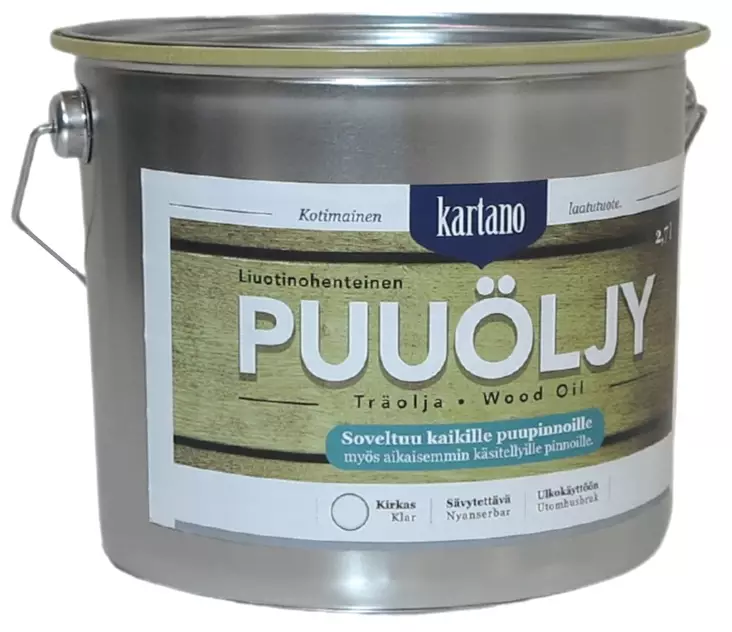 Puuöljy 2,7L kirkas sävytettävä - Puuöljyt ja puunsuoja-aineet - 6438168097930 - 1