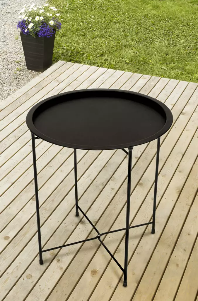 PUUTARHAPÖYTÄ SIESTA M USTA 4Living Metallinen pikkupöytä - Puutarhapöydät - 6410413130470 - 1