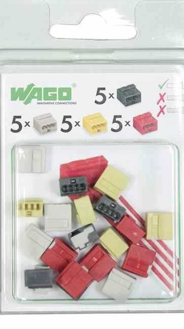 RASIALIITIN WAGO 4-NAP 0.3-0.8 mm2 MIX/20KPL - Asennustarvikkeet, rasiat ja sulakkeet - 4045454954680 - 1