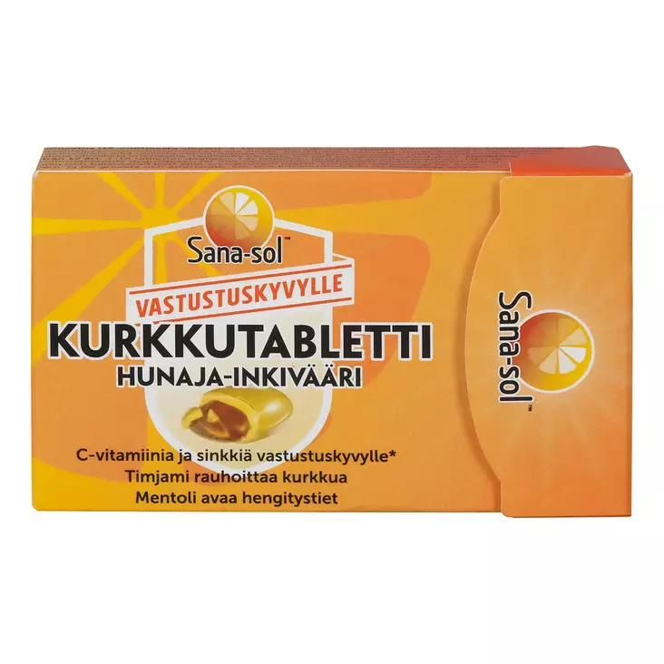 Sana-Sol Kurkkutabletti 16kpl hunaja-ink - Ravintolisät ja vitamiinit - 7070866035730 - 1