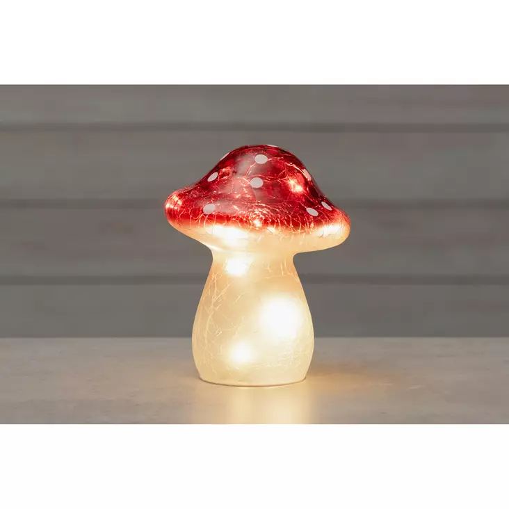Särölasi Sieni LED-valoilla punainen - Valohahmot ja valokoristeet - 6410416574080 - 1