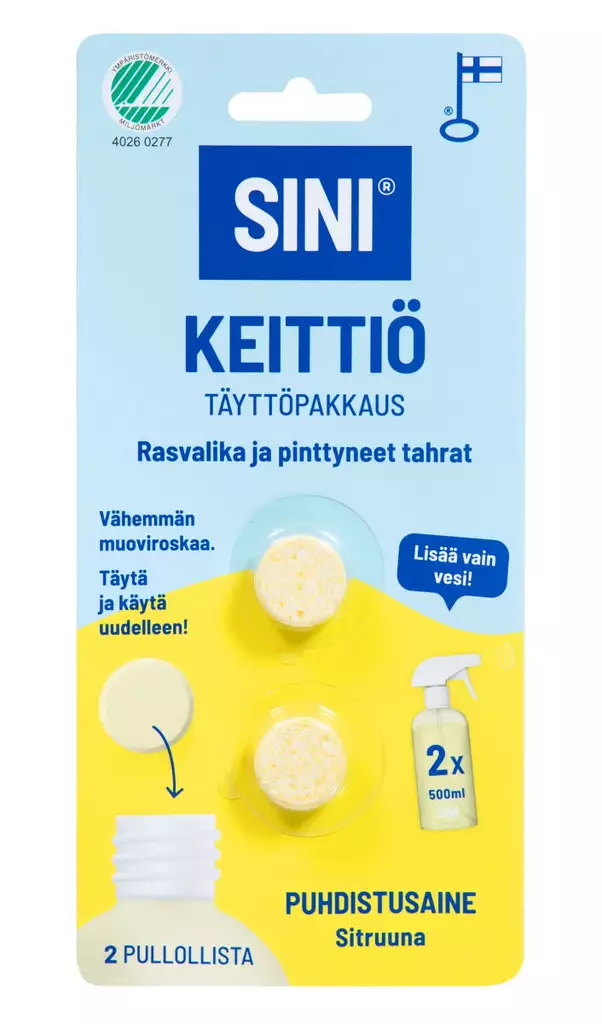 SINI KEITTI=C3=96 2 TABL T=C3=84YTT=C3=96PAKKAUS - Keittiönpuhdistusaineet - 6423800070020 - 1