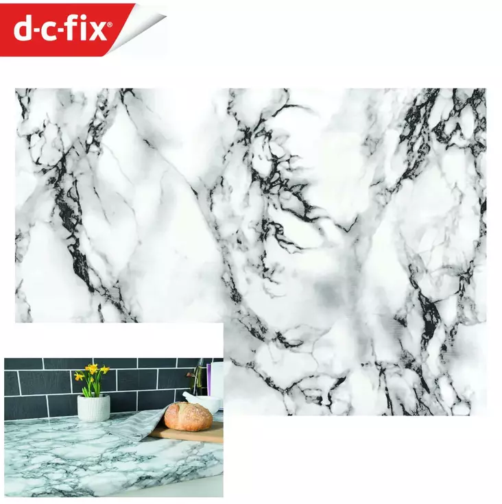 SISUSTUSKALVO D-C-Fix 346-0047 200x45cm Valkoinen marmori kontaktimuovi - Sisustuskalvot - 4007386040350 - 1