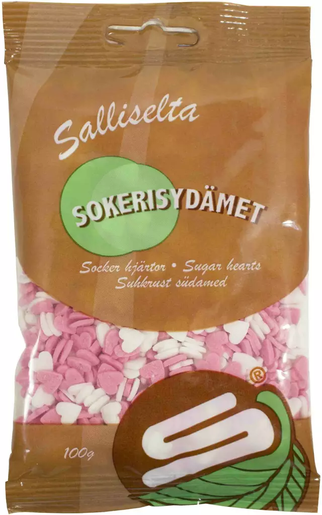 Sokerisydämet 100G Sallinen - Leivonta-ainekset - 64365010283320 - 1
