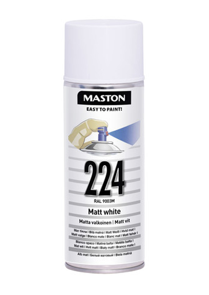 SPRAYMAALI MATTA VALKOINEN 224 400ML MASTON - Spraymaalit - 6412490029470 - 1