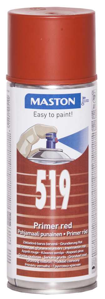 SPRAYMAALI PUNAINEN POHJAMAALI 400ML MASTON - Spraymaalit - 6412491005190 - 1