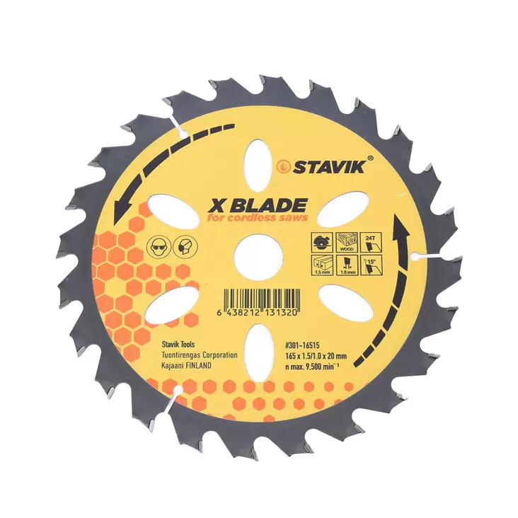Stavik sirkkelinterä 165 mm 24T 1,5 mm - Sirkkelinterät - 6438212131320 - 1