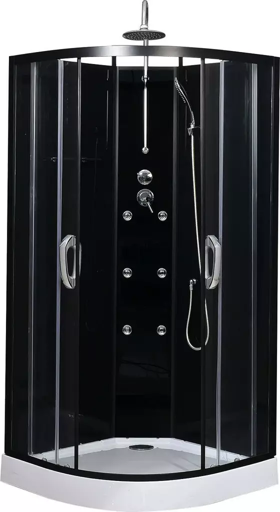 SUIHKUKAAPPI HIEROVA HARMA 90x90x223cm MUSTA S28DK0P3 Matala allas - Suihkukaapit ja -seinät - 4741315072240 - 1