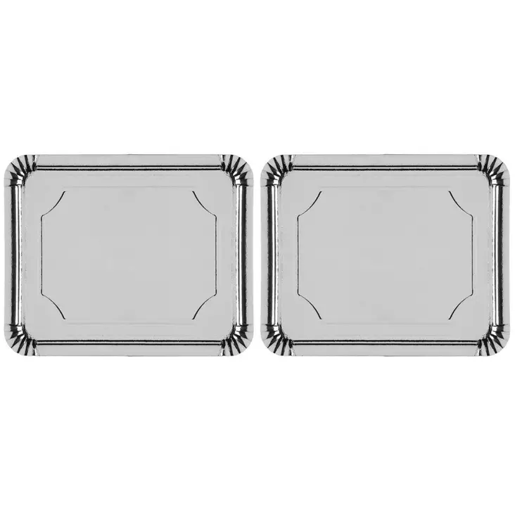 Tarjoilualusta kartonki hopea 2kpl 31x38cm - Vappukoristeet ja -tarvikkeet - 6410416433790 - 1