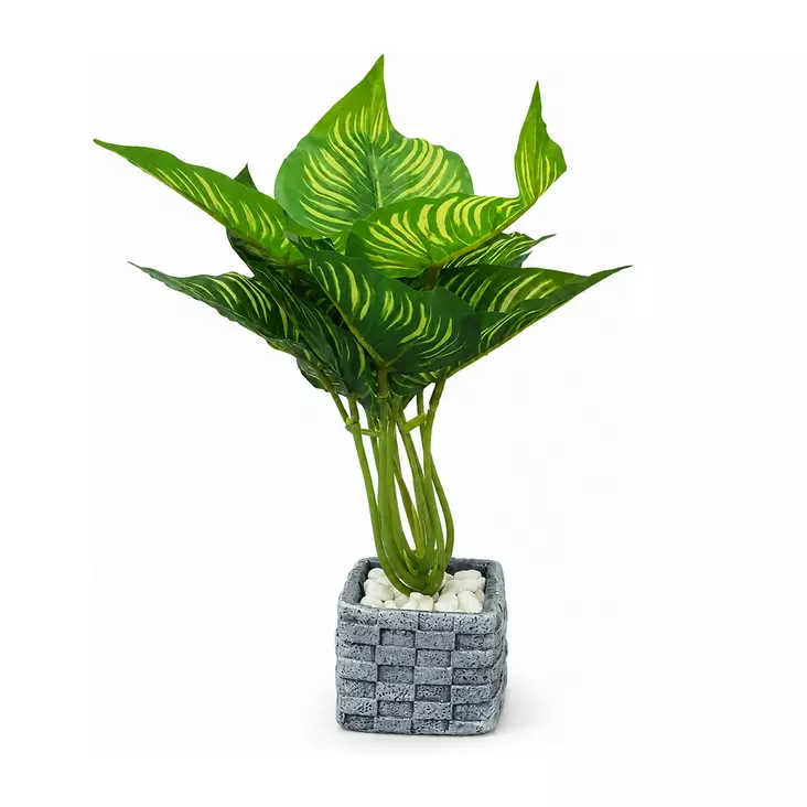 Tekokukka 26 x 7,5 cm harmaassa ruukussa - Tekokasvit ja muovikukat - 6438159393430 - 2