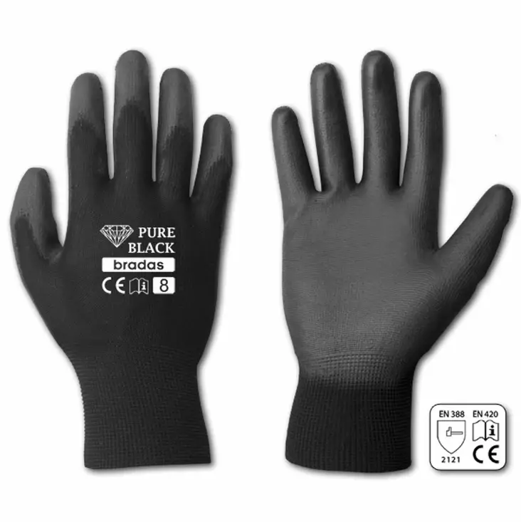 TYÖKÄSINE PU PURE BLACK RWPBC - Työkäsineet - 5907544436850 - 1