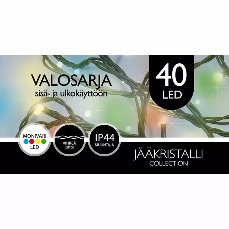 ULKOVALOSARJA LED 40Led Monivärinen - Valosarjat verkkovirta - 6438159119450 - 1