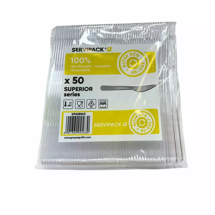 Uudelleenkäytettävät veitset 50kpl. - Kertakäyttöaterimet - 5901360045630 - 1