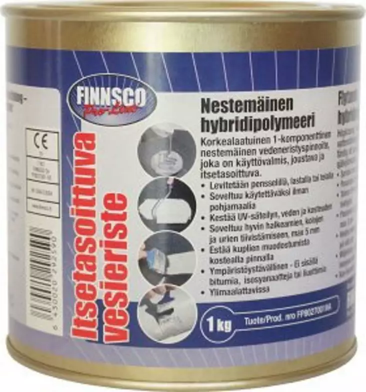Vesieriste Itsetasoittuva Nestemäinen hybridipolymeeri, harmaa RR21, 1 kg Finnsco Pro-Line® - Silikonit - 6430020292590 - 1