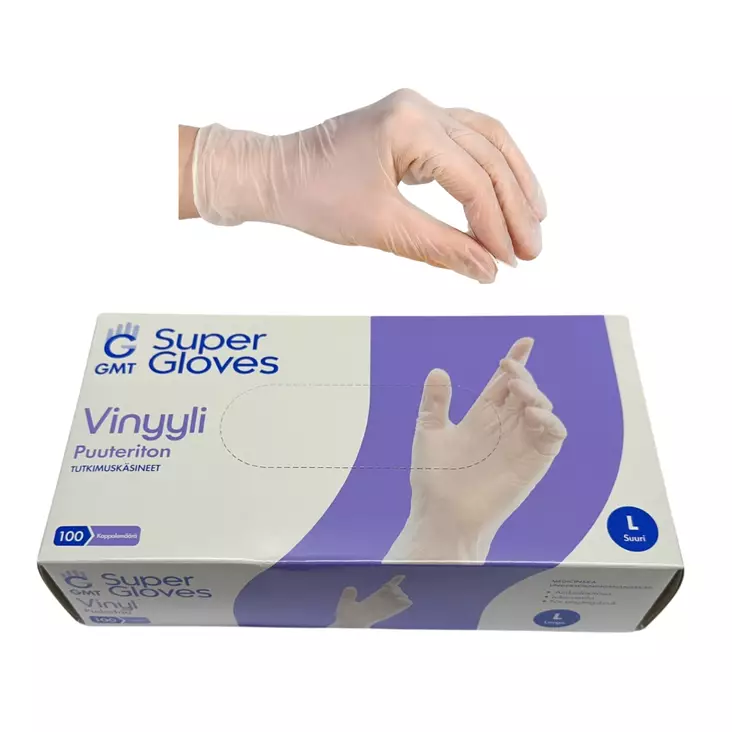 Vinyylikäsine 100kpl L. - Suojakäsineet ja suojavälineet - 6438159088060 - 1