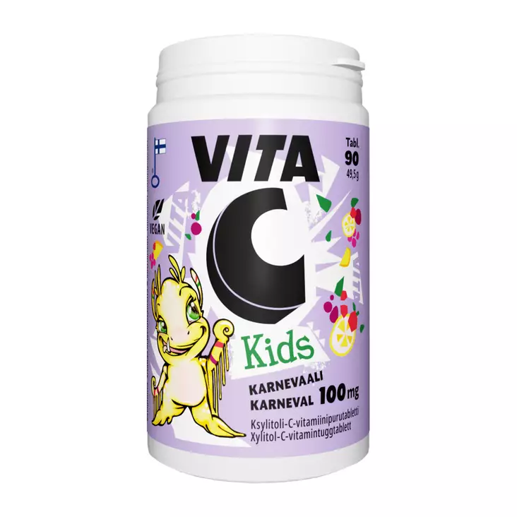 Vita C Kids 100mg 90 tabl - Ravintolisät ja vitamiinit - 6410530036280 - 1