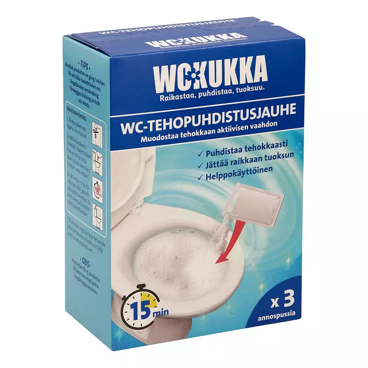 WC-kukka 3x100g WC-tehopuhdistusjauhe - WC-puhdistusaineet - 6412203102650 - 1