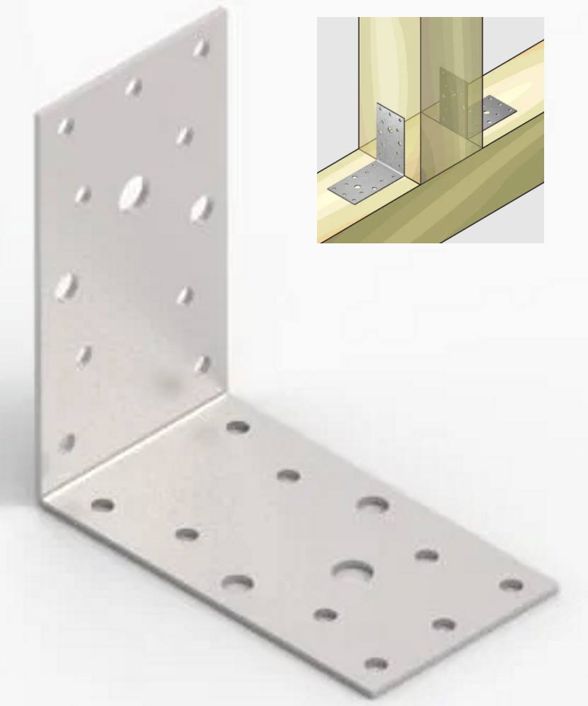KULMARAUTA 100 x 100 x 55 x 2,0 mm 1kpl naulauskulma Kulmarauta