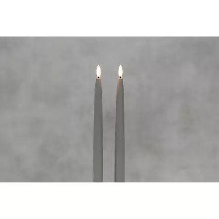 3D LED-kynttilä 2kpl 28 cm harmaa - LED-kynttilät - 6410416578781 - 2