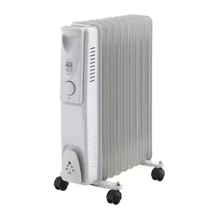 Öljytäytteinen lämmitin 2000W pyörillä - Patterit - 6438168121451 - 1
