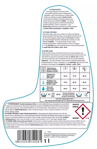 pyykinpesuneste v=C3=A4rilliselle pyykille Nord Clean - Pyykinpesunesteet - 6430054740081 - 2