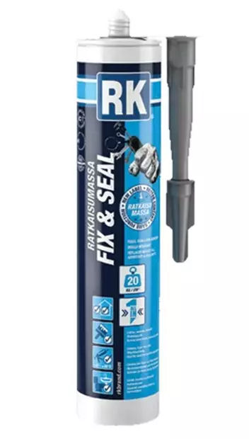 RATKAISUMASSA Fix & Seal Original grey 290 ml - Liimamassat ja tiivistysmassat - 6418091624021 - 1