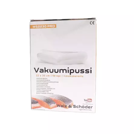 W+S vakuumipussi 22 x 30cm 50kpl - Vakuumipussit ja vakuumirullat - 6438212105611 - 1