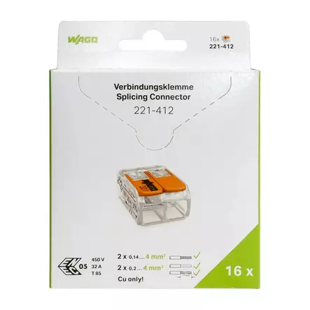 VIPULIITIN Wago 2-nap 16kp/pkt - Asennustarvikkeet, rasiat ja sulakkeet - 4066966001761 - 1