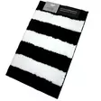 Kylpyhuonematto 50 x 80cm musta valkoinen raita - Kylpyhuonematot - 6438159369671 - 1