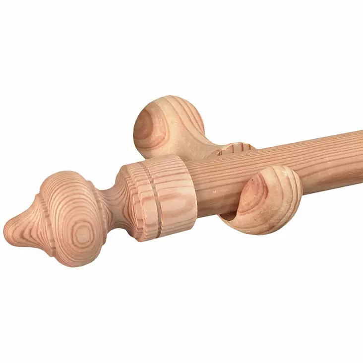 Isoäidin verhotanko Ø 28/140 cm PUU Pisla - Verhotangot ja verhotarvikkeet - 6417012141401 - 1