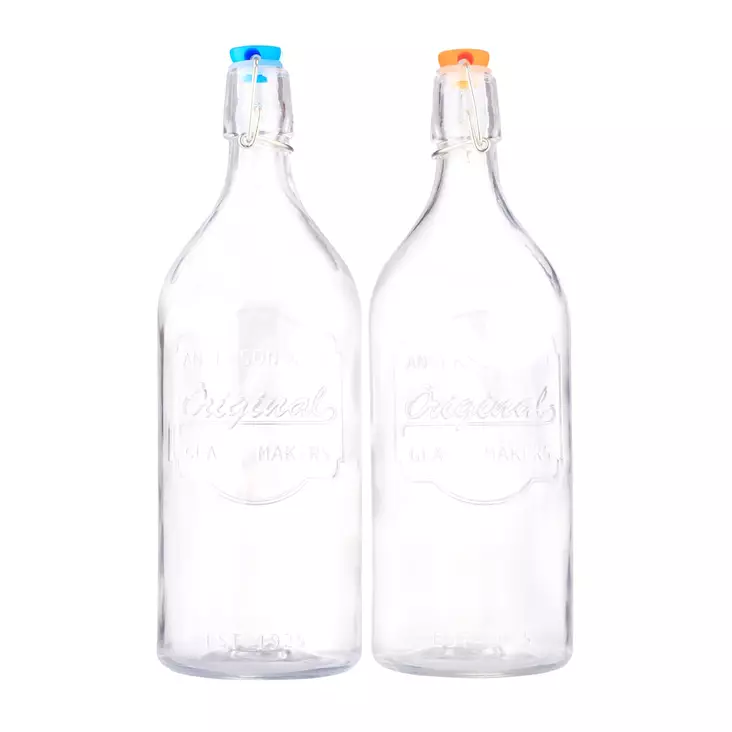 Lasipullo 1L patenttikorkilla - Lasipullot, purkit ja säilöntä - 6438168097831 - 1