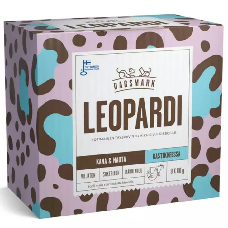 Dagsmark Leopardi 8x80G Kastikkeessa - Kissanruoat ja herkut - 6430066383481 - 1