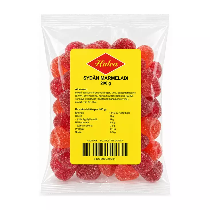 Halva Sydänmarmeladi 200g pss - Makeiset ja naposteltavat - 6420900029781 - 1