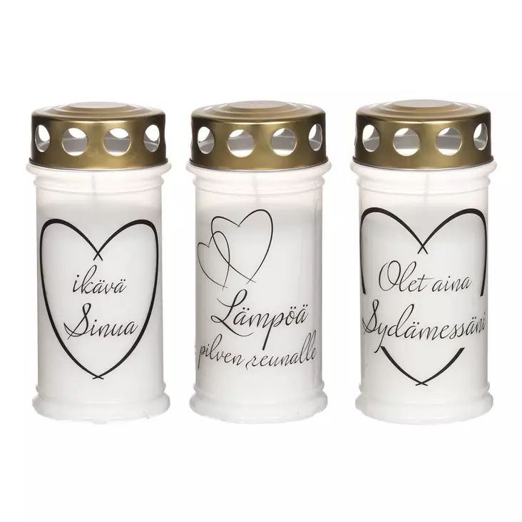 Hautakynttilä tekstillä 65 h - Hautakynttilät - 6410416517261 - 1