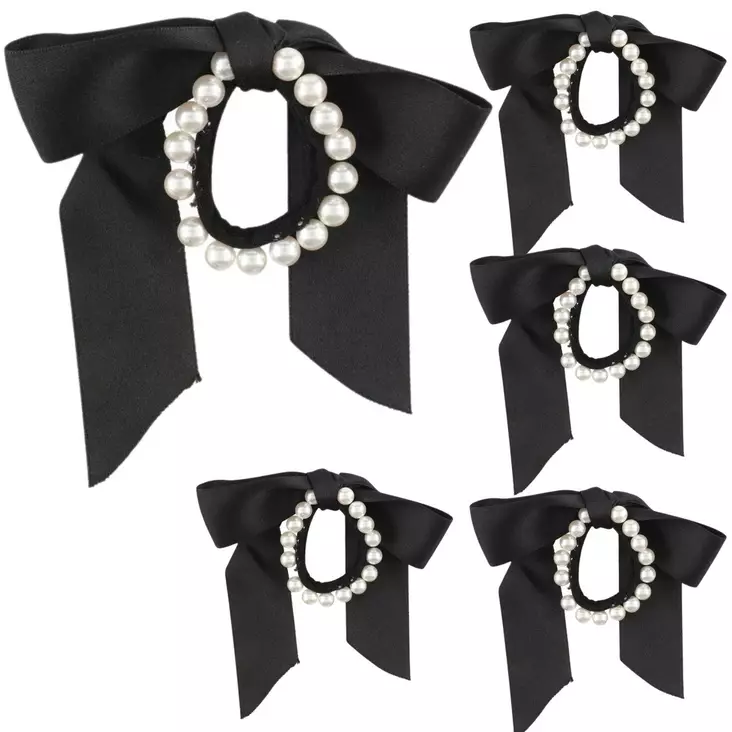 Hiuslenkki Mineas helmikoristeinen musta 5 kpl - Hiuskorut, pinnit ja pompulat - 836661 - 1