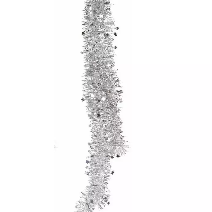 Joulunauha/punos hopea 200x6cm - Kuusenpunokset ja latvatähdet - 6438506005191 - 1