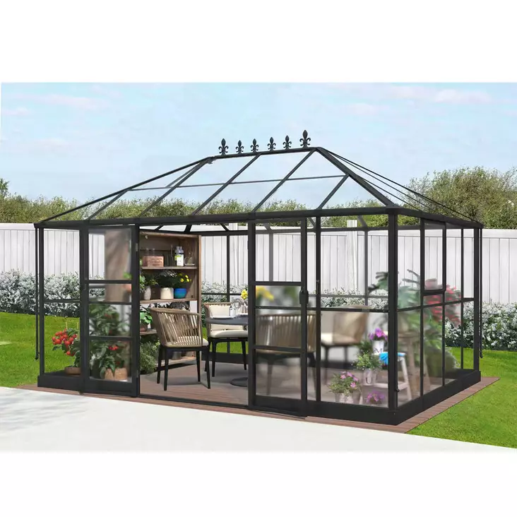 Kasvihuone Royard 12m2 musta - Kasvihuoneet - 6438168120461 - 1