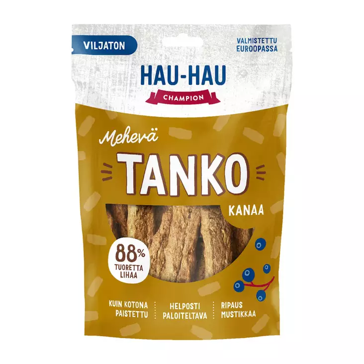 HAU HAU MEHEVÄ TANKO KANAA 140G - Koiranruoat ja herkut - 6438554001831 - 1