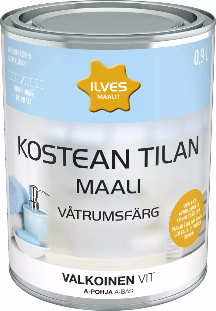 KOSTEANTILAN MAALI VALKOINEN - Sisämaalit - 6430026950081 - 1