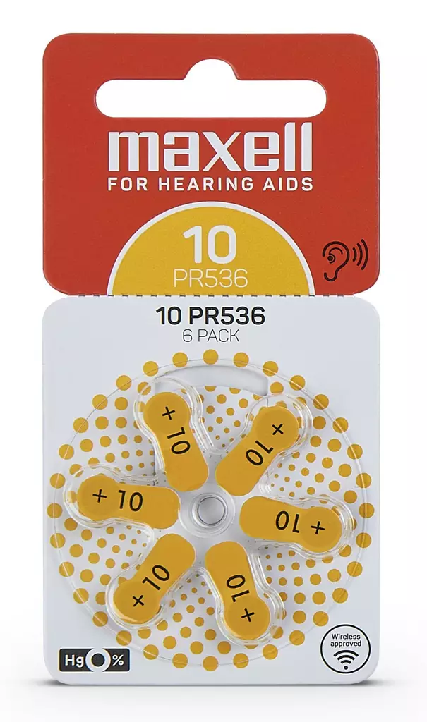 KUULOKOJEPARISTOT 6KPL 10 MAXELL - Kuulokojeparistot - 4043752443240 - 1