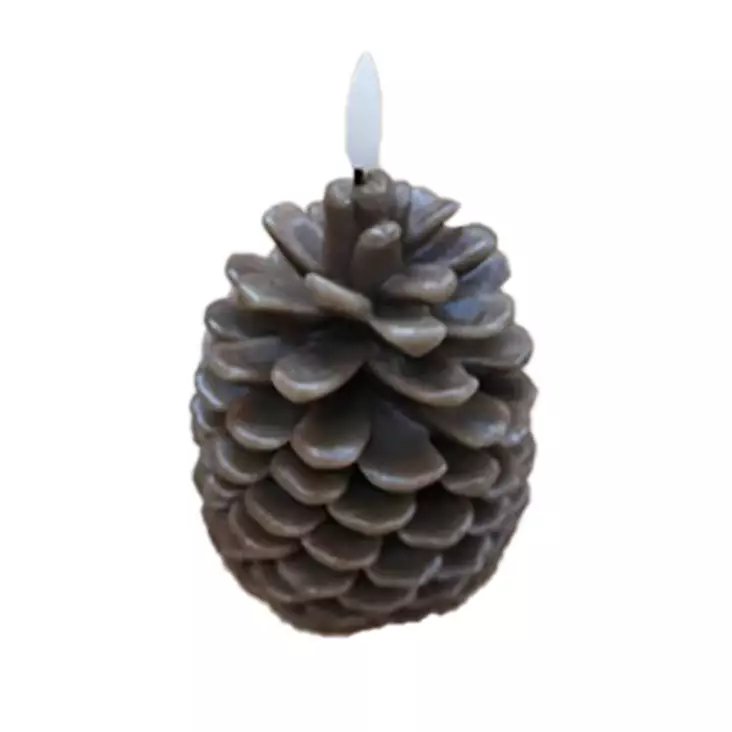 3D eläväliekkinen Led käpykynttilä - LED-kynttilät - 6438506003371 - 1